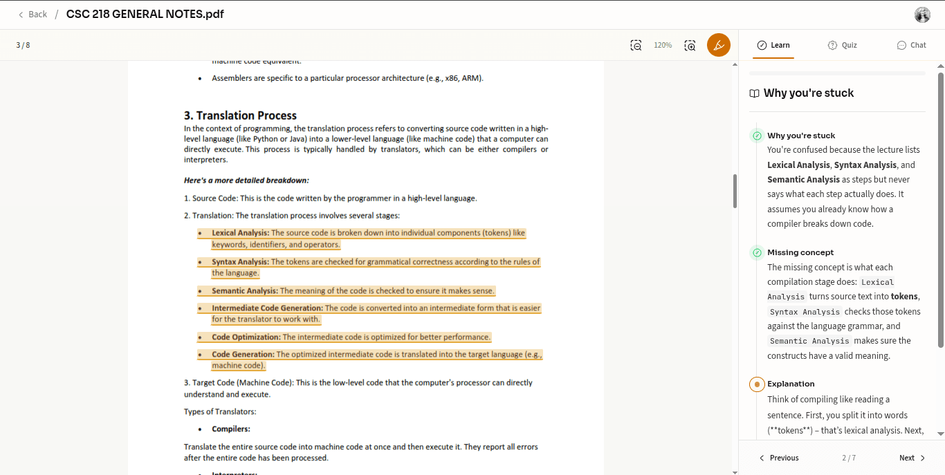 LectureLift workspace preview